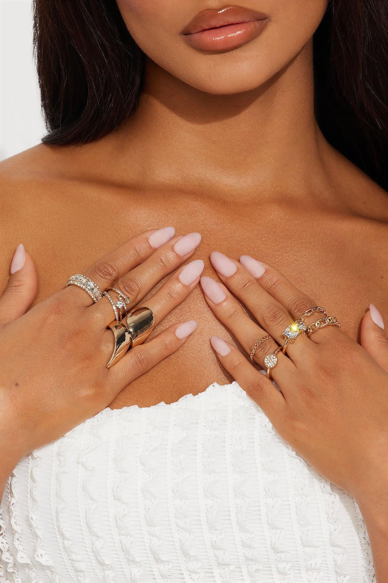 Jaw Dropping 9 Piece Ring Set - Gold Product Image