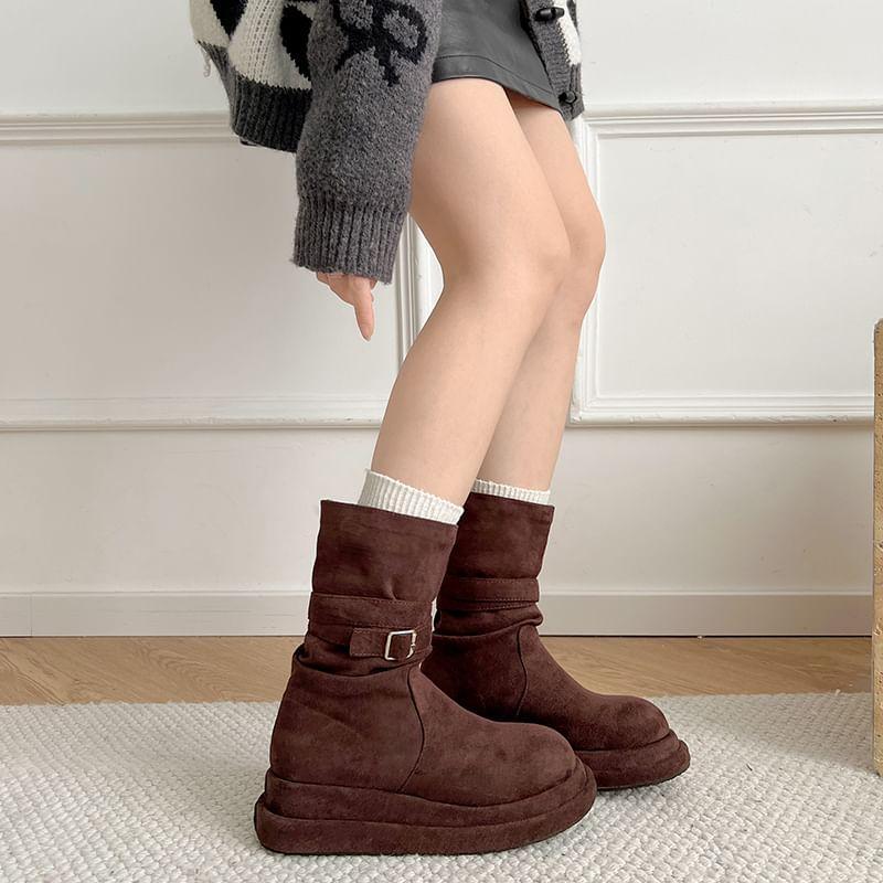 Platform Plain Mid Calf Boots product image