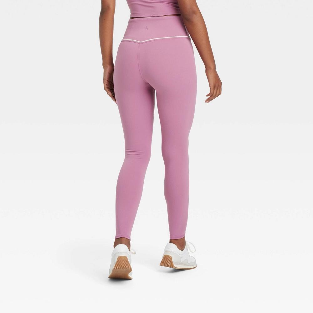 Womens High Rise Tipped 7/8 Leggings - JoyLab Mauve XL Product Image