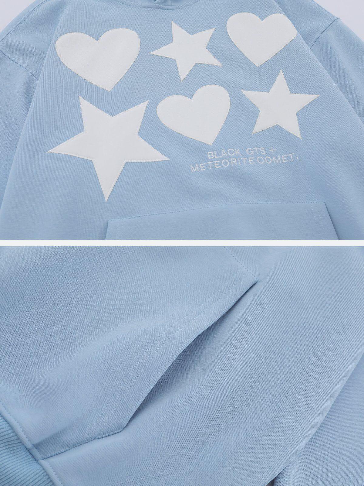 Aelfric Eden Embroidery Star Heart Hoodie Product Image