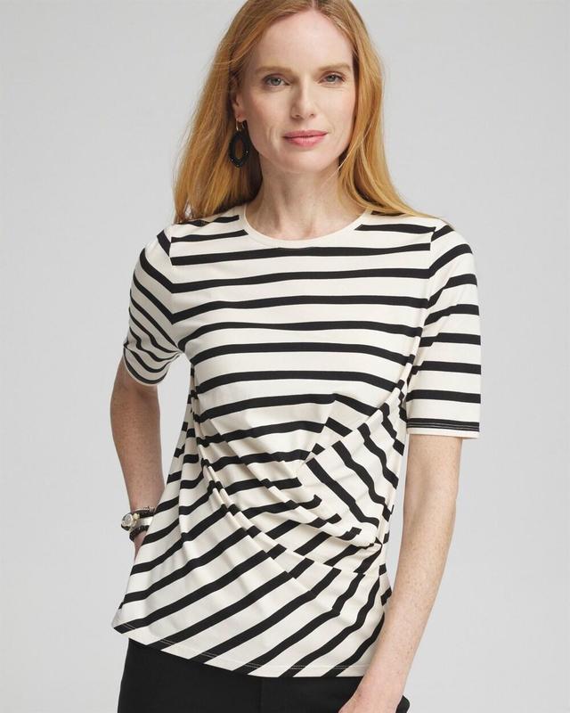 Women's Stripe Draped Front Tee Product Image