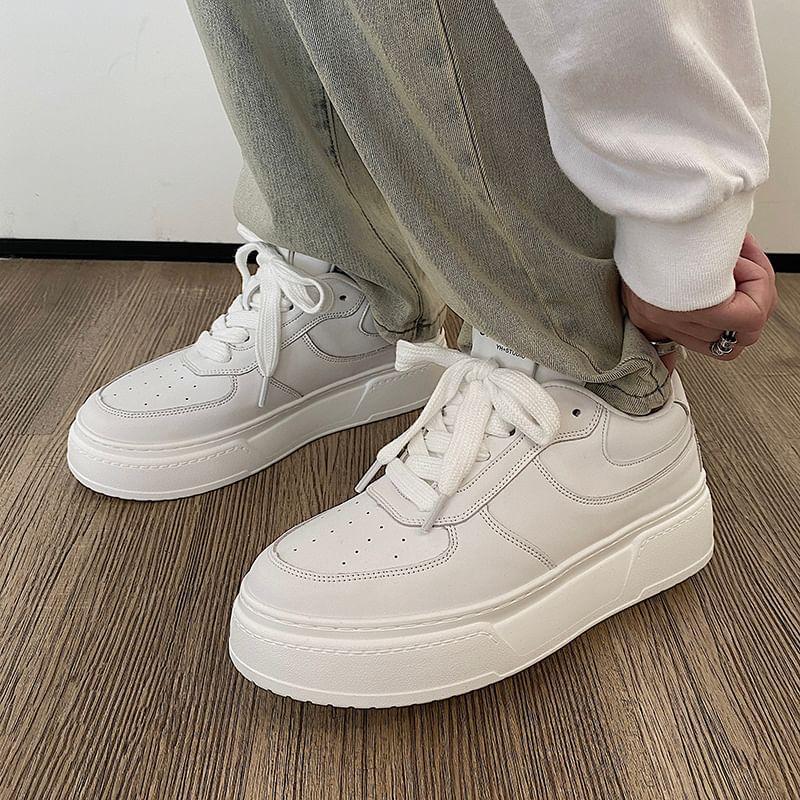 Lace-Up Platform Sneakers Product Image