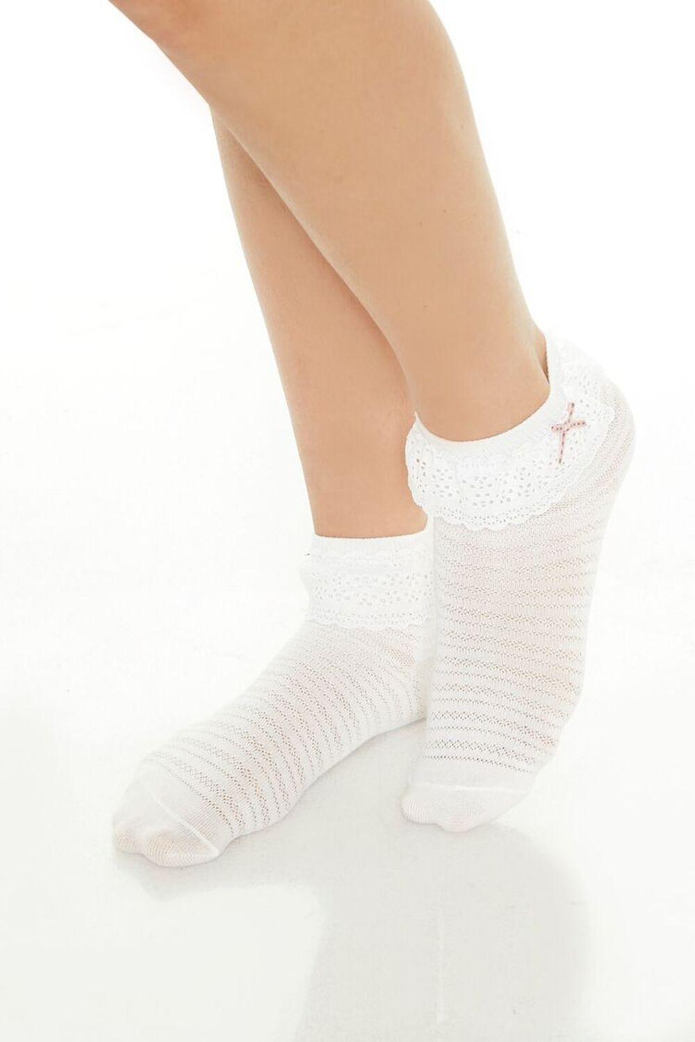 Bow Ruffle Ankle Socks | Forever 21 Product Image