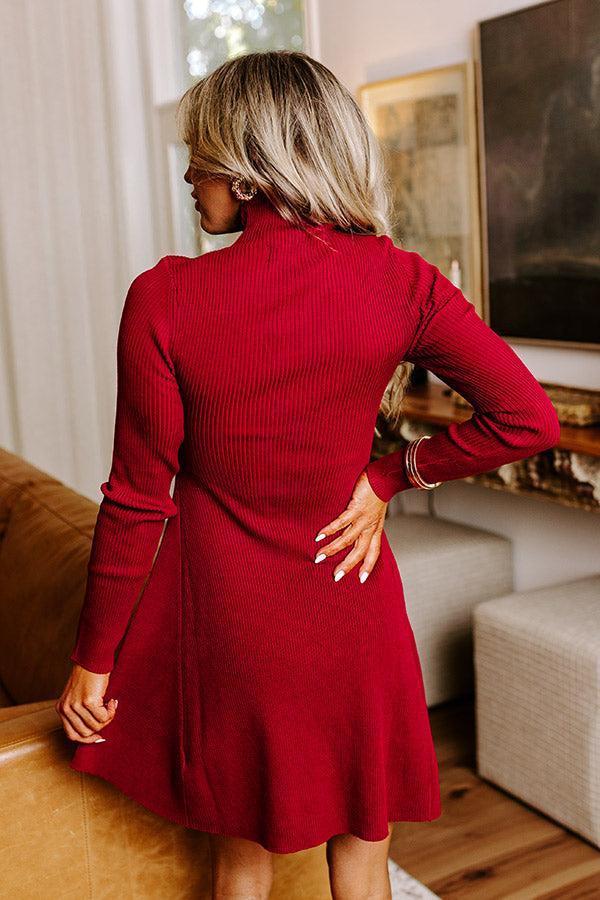 Sweet Poetry Ribbed Mini Dress in Crimson Product Image