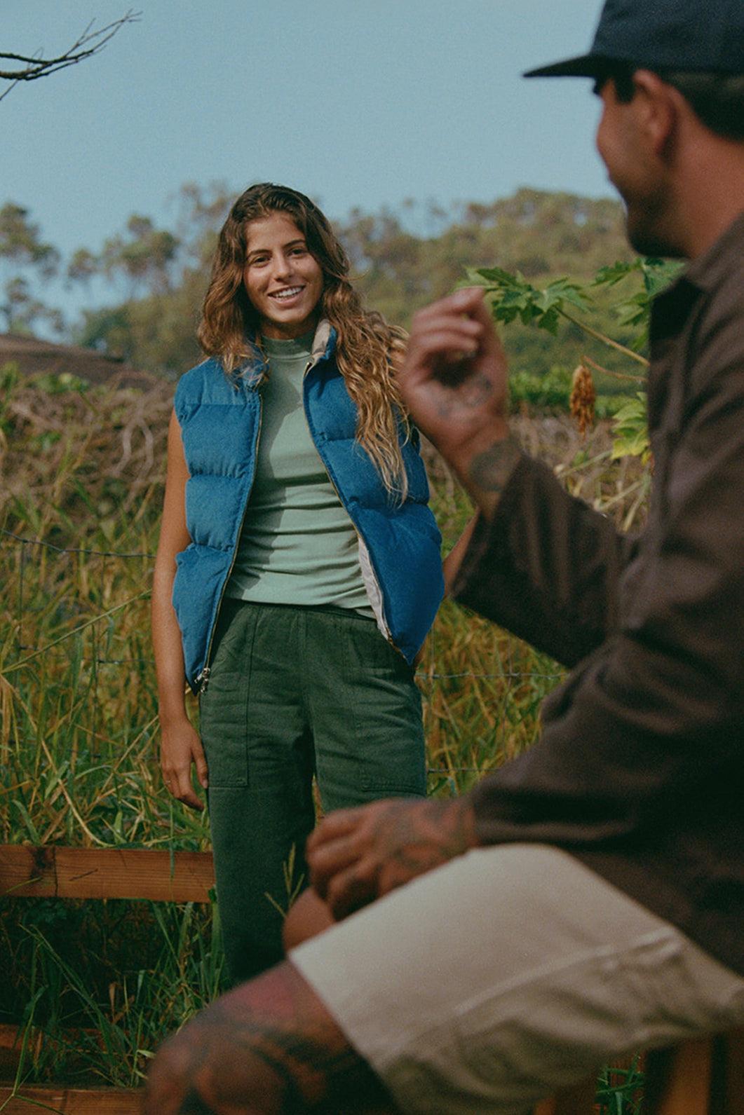 Hemp Denim Vest with Recycled Down Male product image