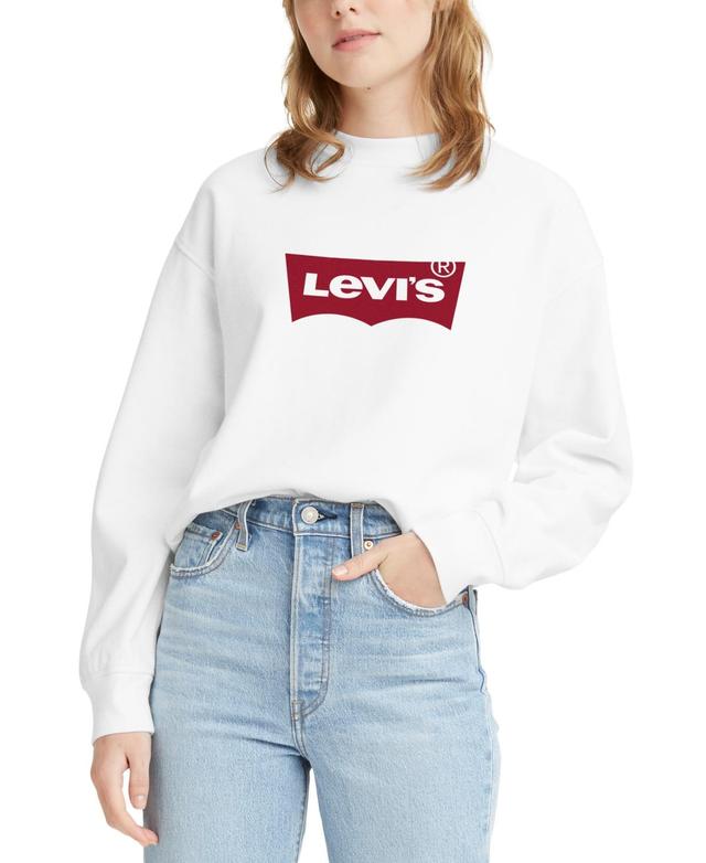 Levis Womens Comfy Logo Fleece Crewneck Sweatshirt Product Image