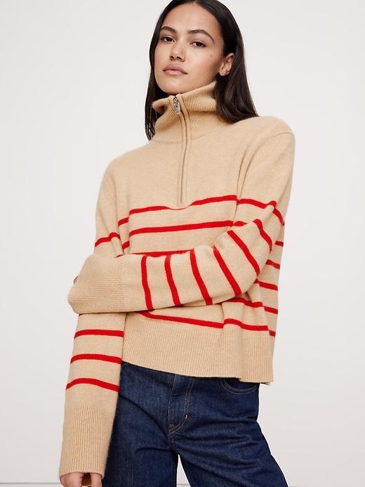 Cashmere Half-Zip Sweater Product Image