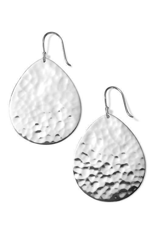 Crinkle Medium Teardrop Earrings in Sterling Silver Product Image