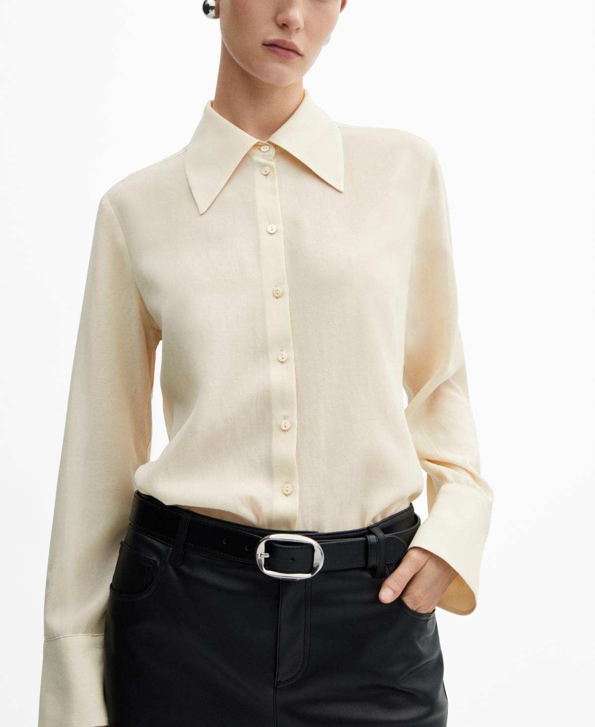 Mango Womens Buttoned Flowy Shirt product image