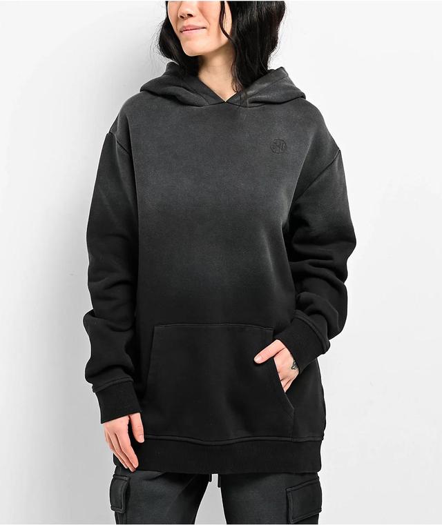 Ninth Hall Fundamentals Jayce Black Sun Bleached Oversized Hoodie  Product Image