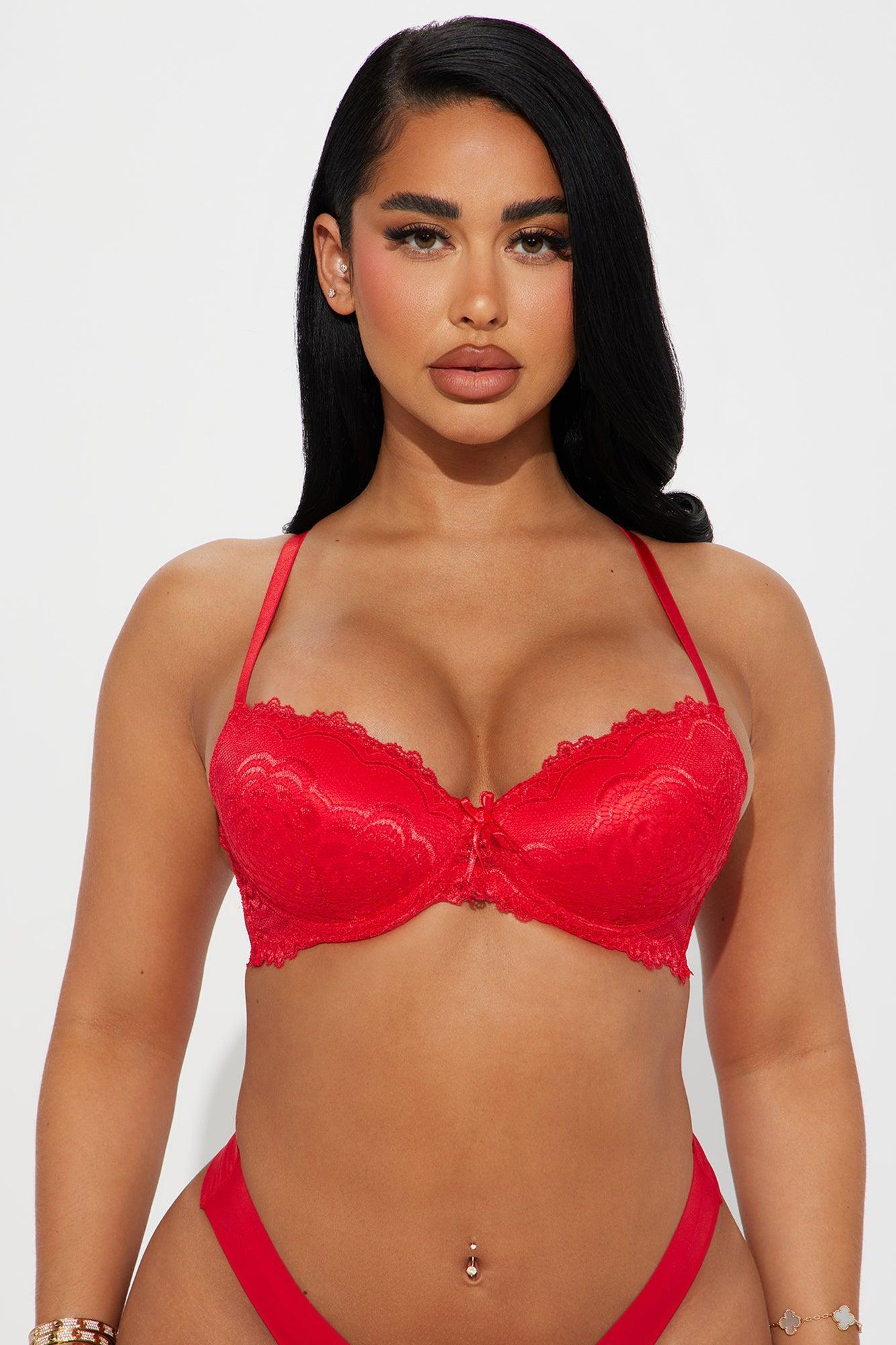 Showing Off Extreme Push Up Lace Bra - Red Product Image