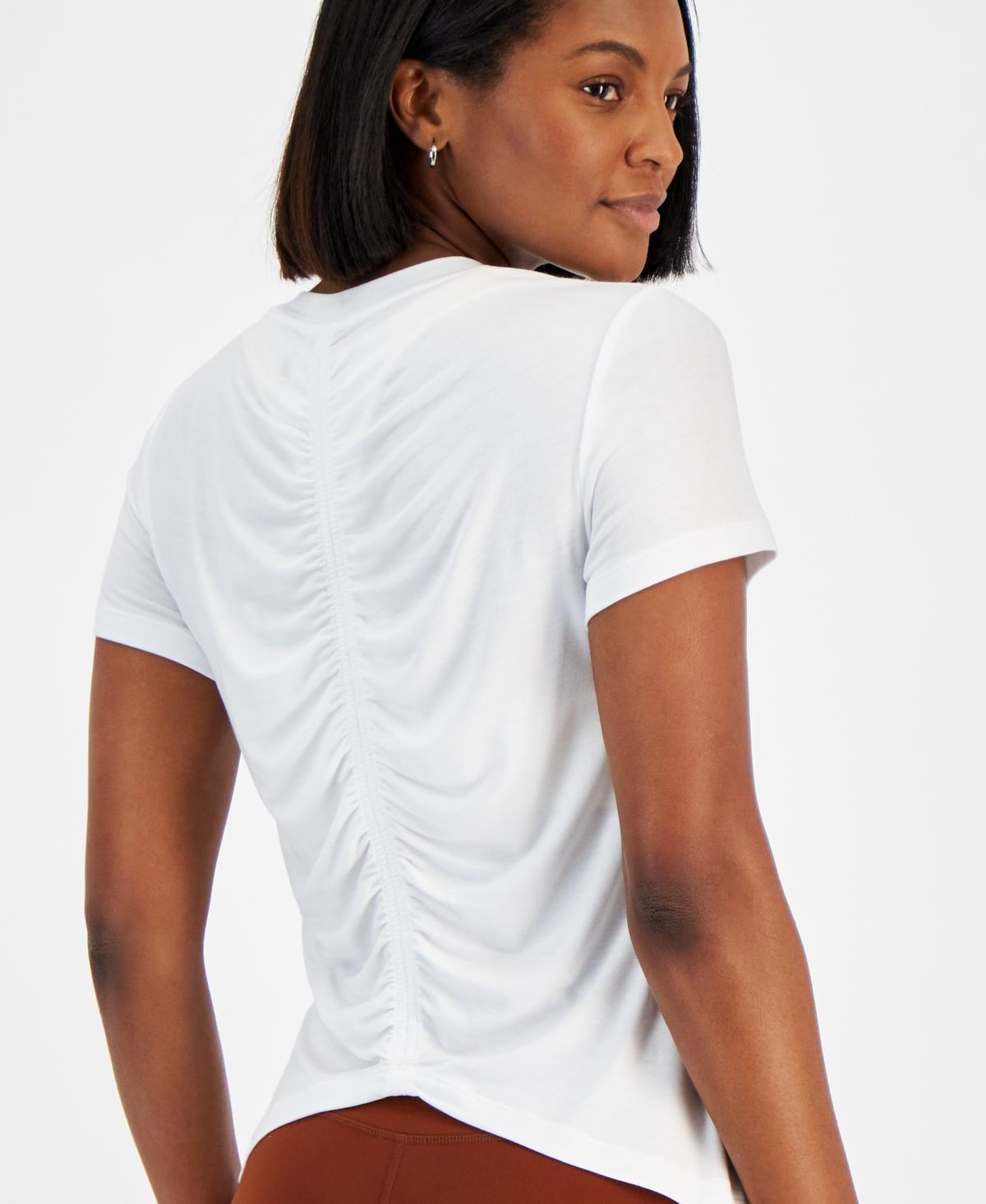 Id Ideology Womens Relaxed Scoop-Neck Back-Ruched Short-Sleeve T-Shirt, Created for Macys Product Image