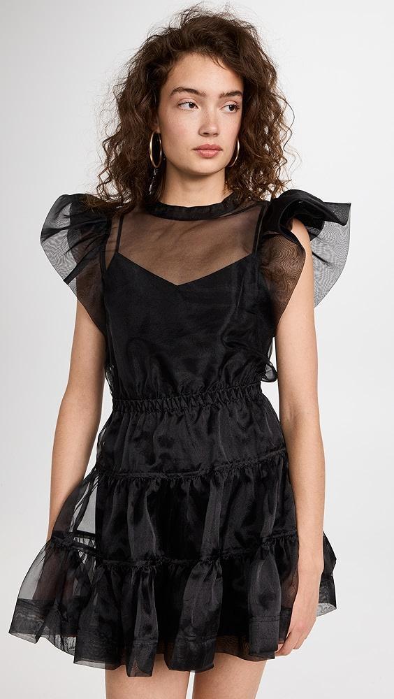 SIMKHAI Monique Organza Ruffle Sleeve Mini Dress | Shopbop Product Image