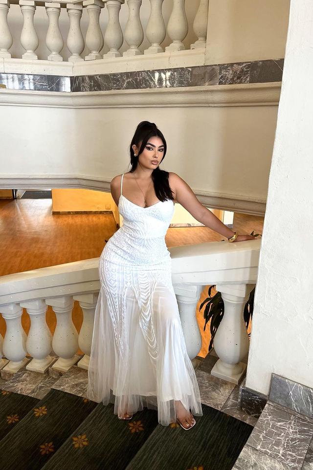 Always Want You Sequin Gown - White Product Image