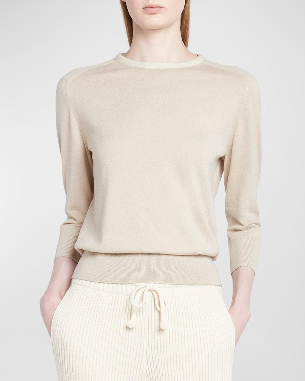 Womens Kiso Cashmere Three-Quarter-Length Sleeve Sweater Product Image