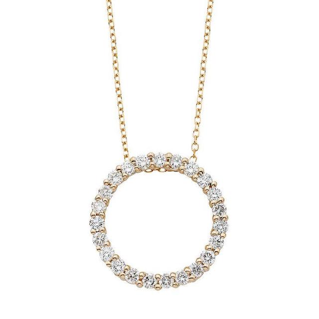 The Regal Collection 14k Gold 1/2 Carat T.W. IGL Certified Diamond Circle Pendant Necklace, Womens White Product Image