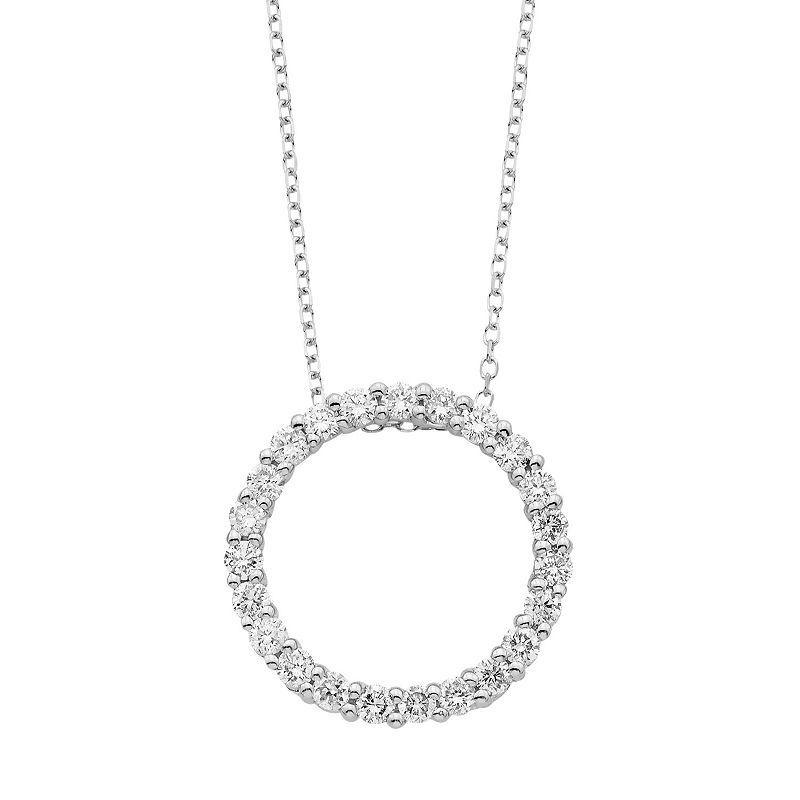 The Regal Collection 14k Gold 1/2 Carat T.W. IGL Certified Diamond Circle Pendant Necklace, Womens White Product Image