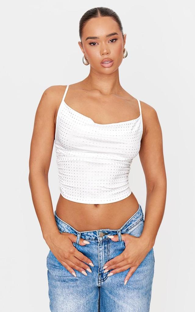 White Hot Fix Cowl Neck Cami Top Product Image