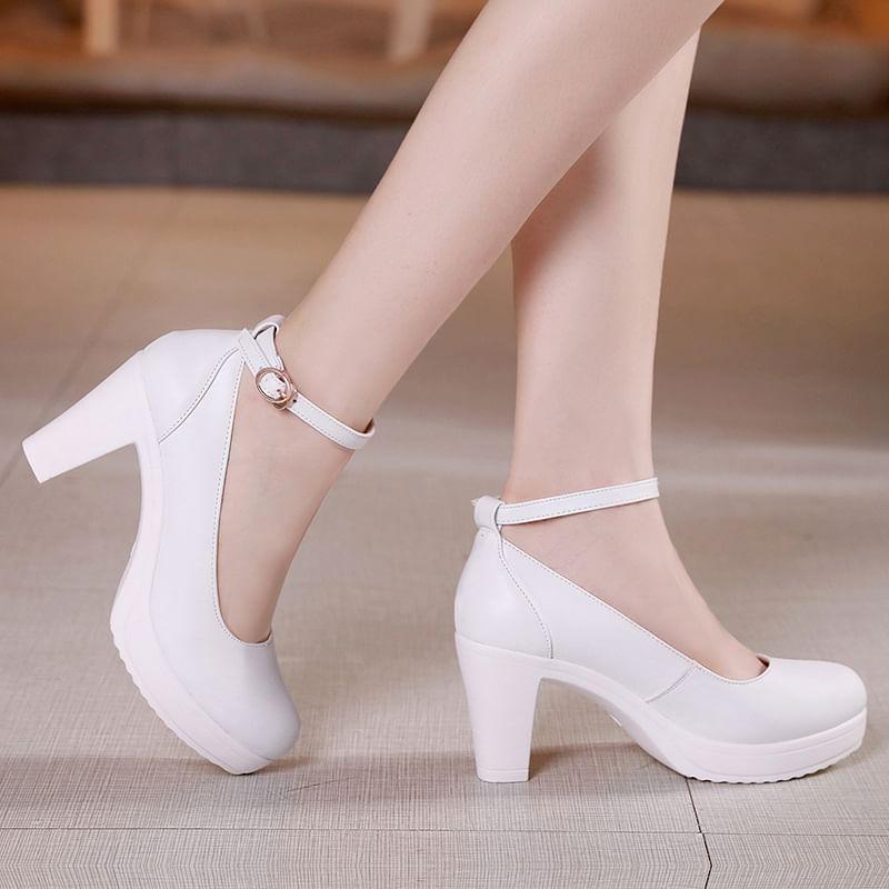 Platform Ankle Strap Pumps Product Image