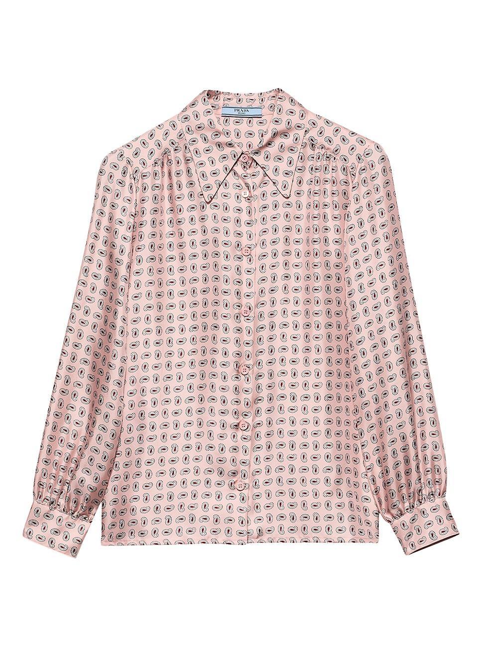 Womens Printed Silk Twill Shirt Product Image