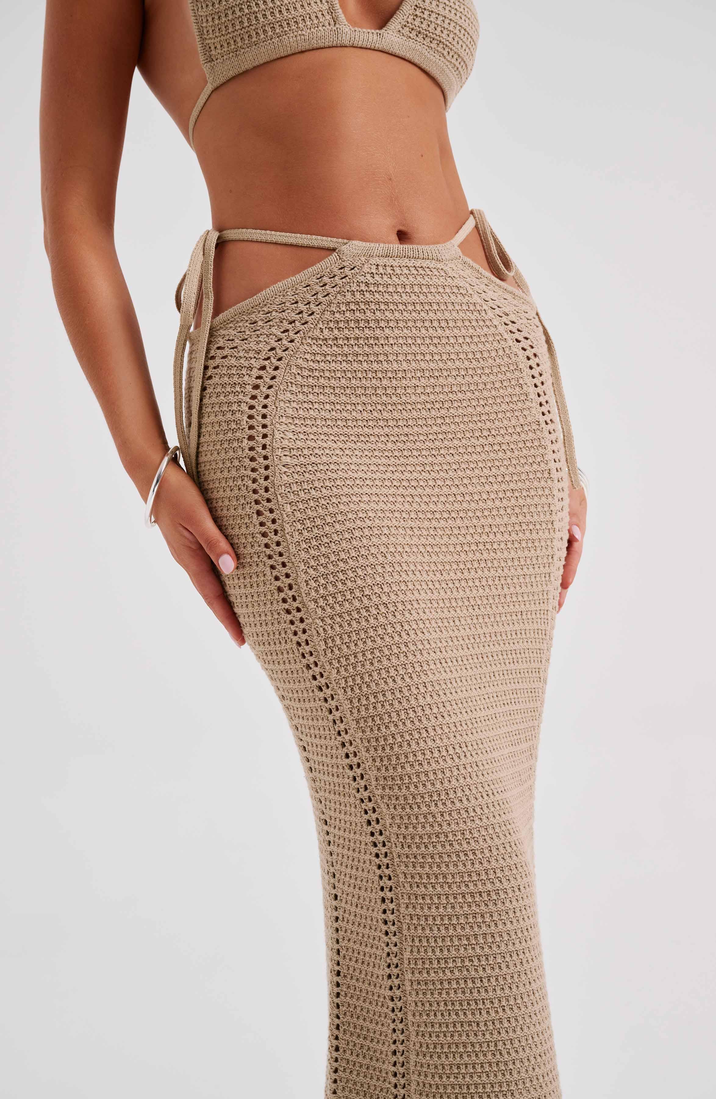 Jia Maxi Skirt - Beige Product Image