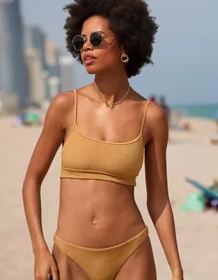 Aerie Sparkle Straight Scoop Bikini Top Product Image