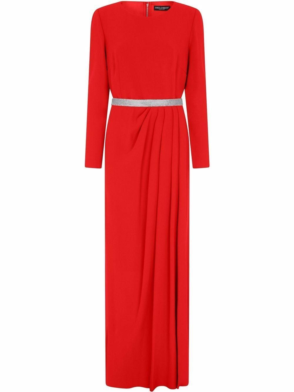 long-sleeve cady maxi dress Product Image