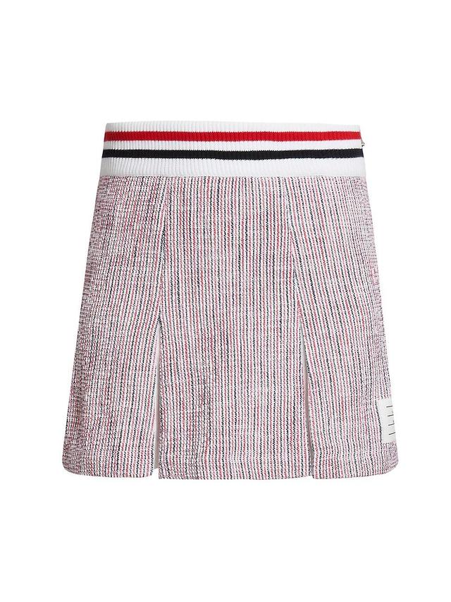 Womens Seersucker Pleat Miniskirt Product Image