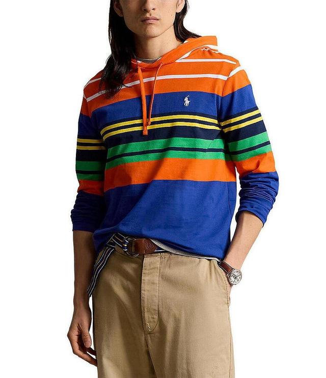 Polo Ralph Lauren Striped Jersey Long Sleeve Hooded T-Shirt Product Image