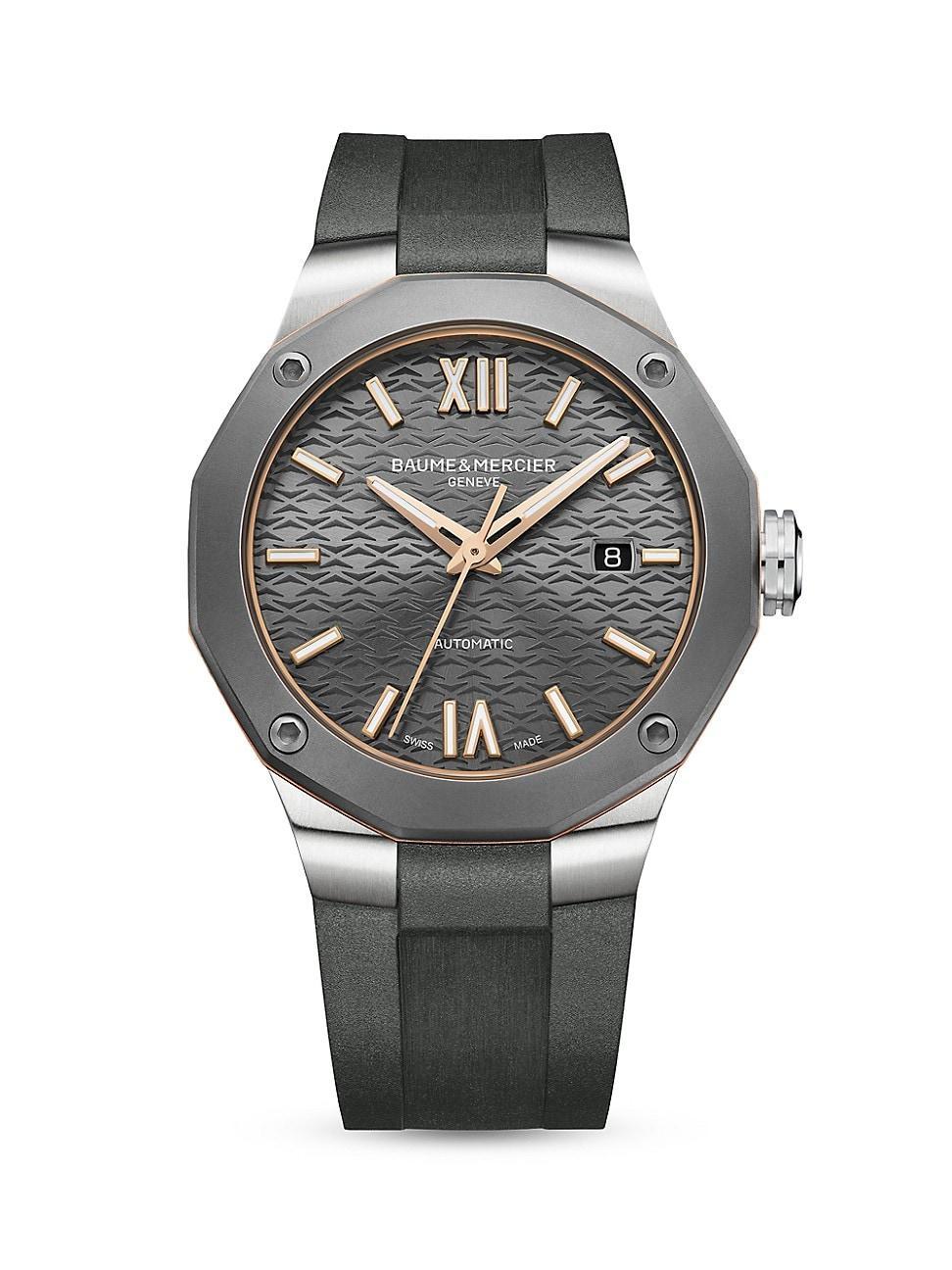 Mens Riviera Stainless Steel & Rubber Watch Product Image