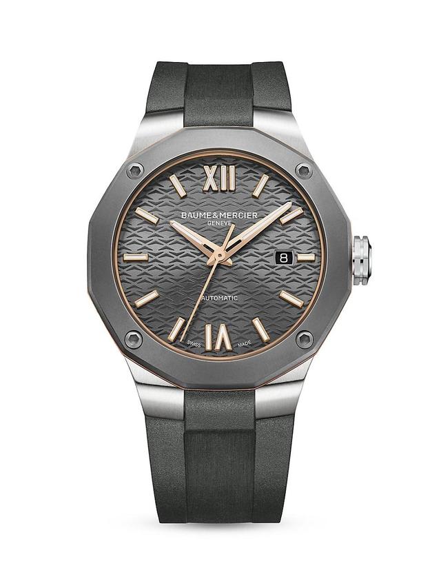 Mens Riviera Stainless Steel & Rubber Watch Product Image