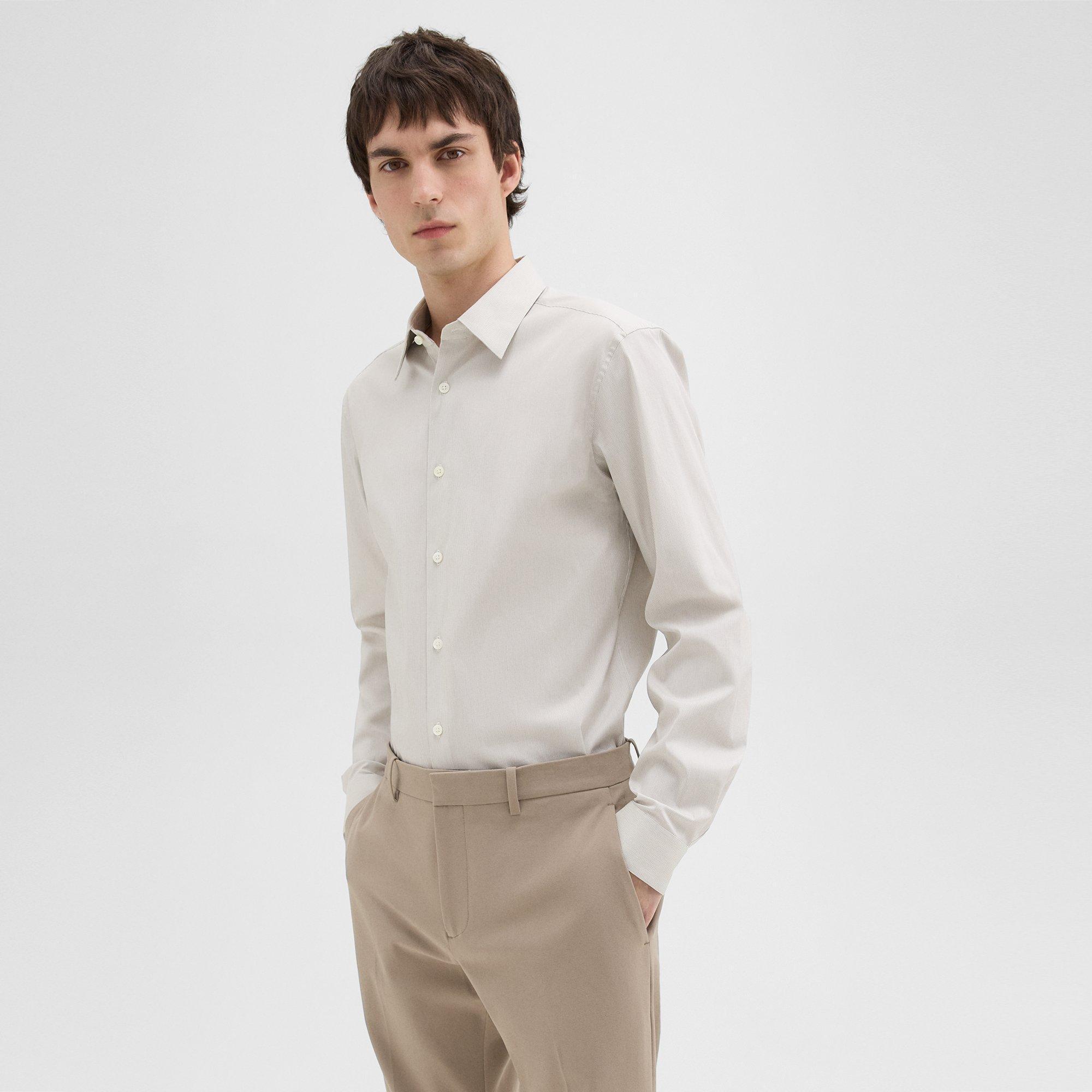 Checked Poplin Sylvain Shirt | Theory Product Image