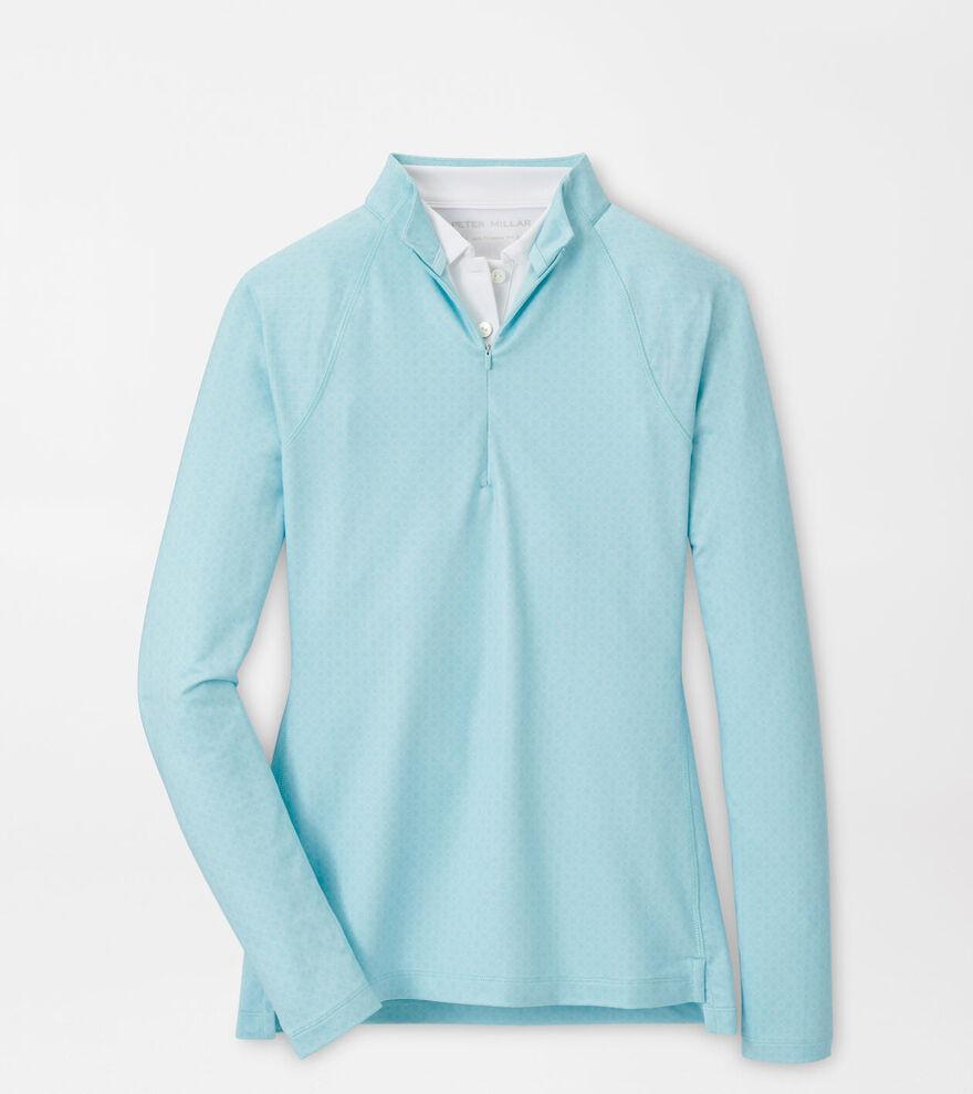 Peter Millar Womens Geo Print Raglan Sleeve Perth Layer | Color: Blue Spruce | Size: M Product Image