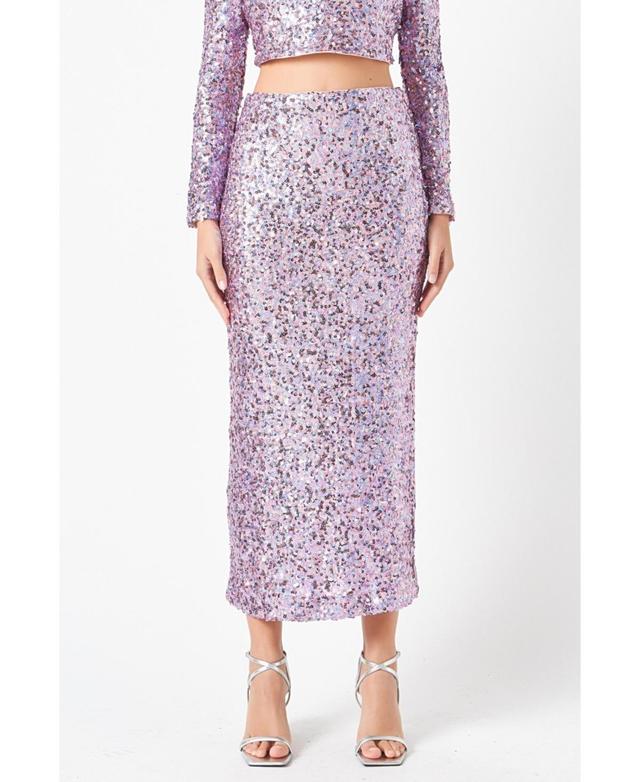 Womens Sequins Maxi Skirt Product Image