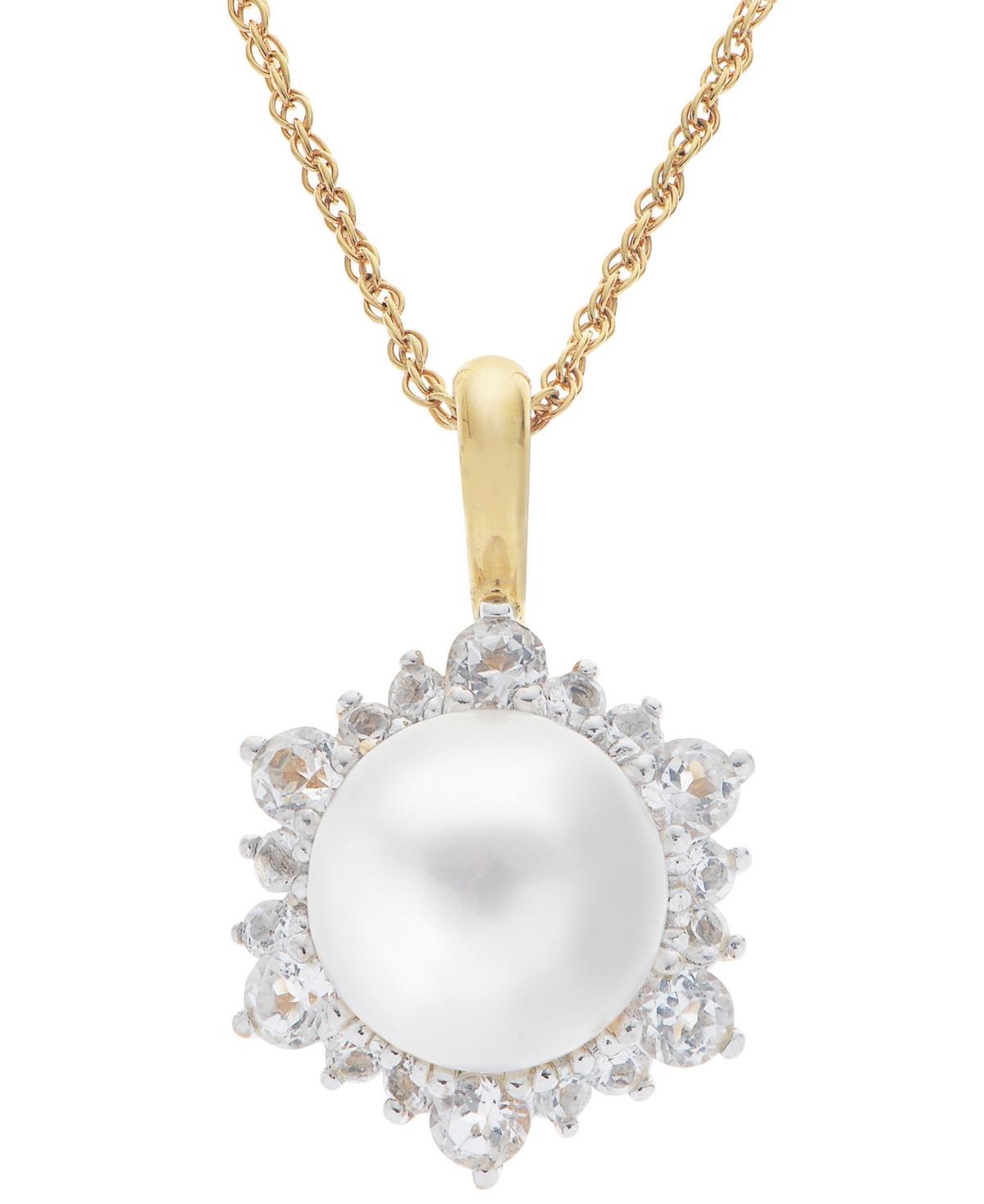 PearLustre by Imperial 14k Gold Over Silver Freshwater Cultured Pearl Pendant, Womens White Product Image