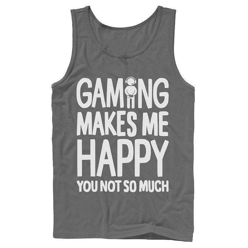 Mens Gaming Makes Me Happy You Not So Much Gamer Tank Top Grey Product Image