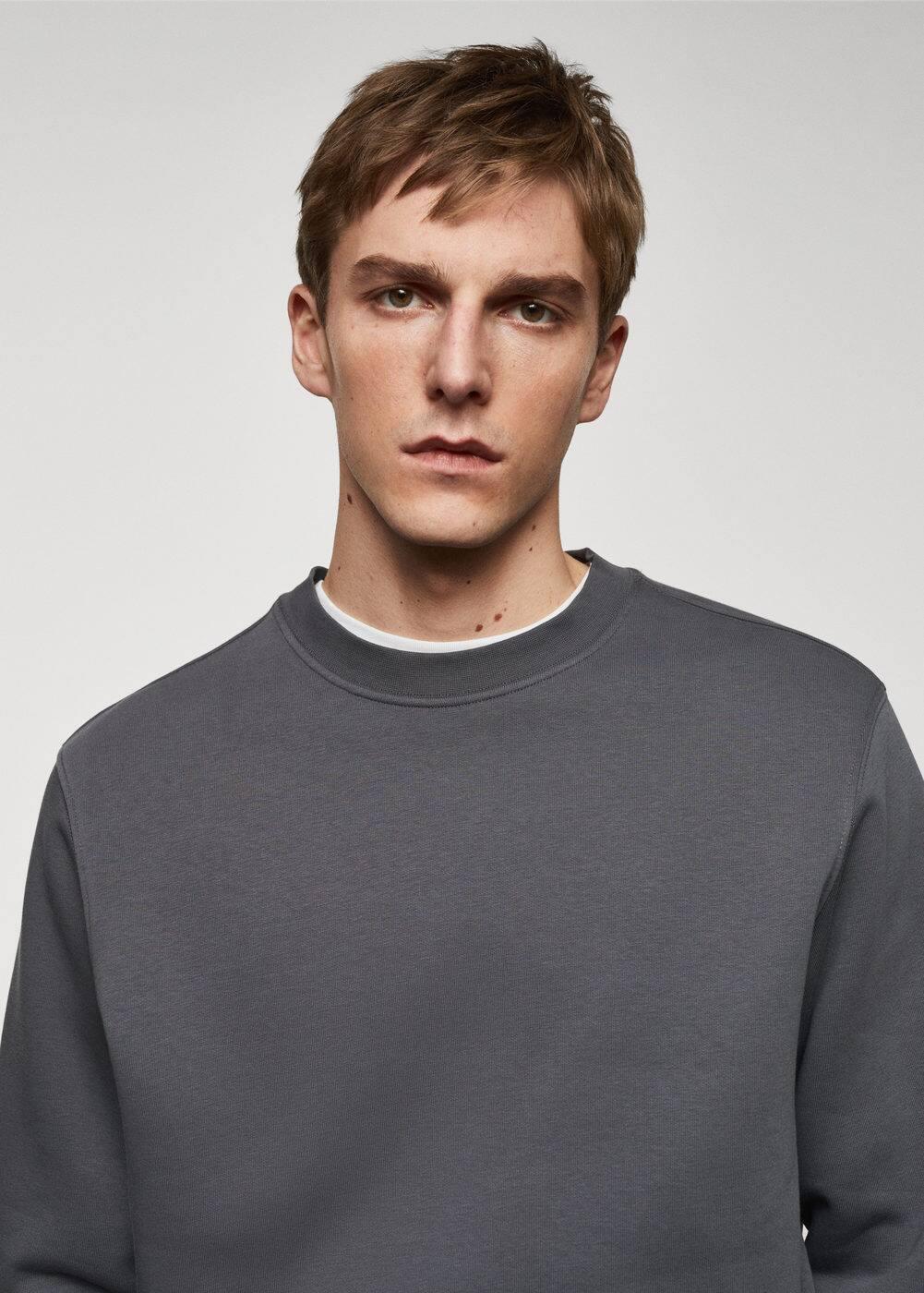 MANGO MAN - Lightweight cotton sweatshirt dark greyMen Product Image