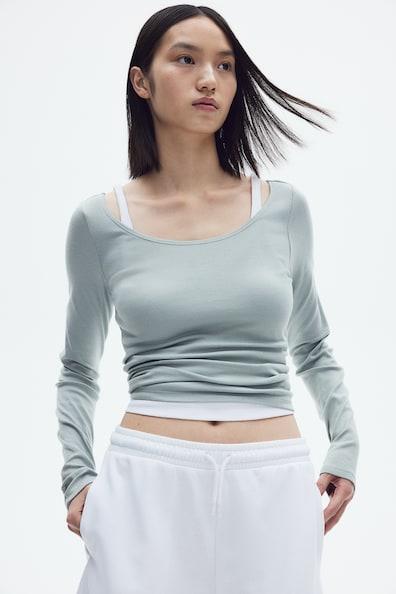 Boat-Neck Cotton Top Product Image