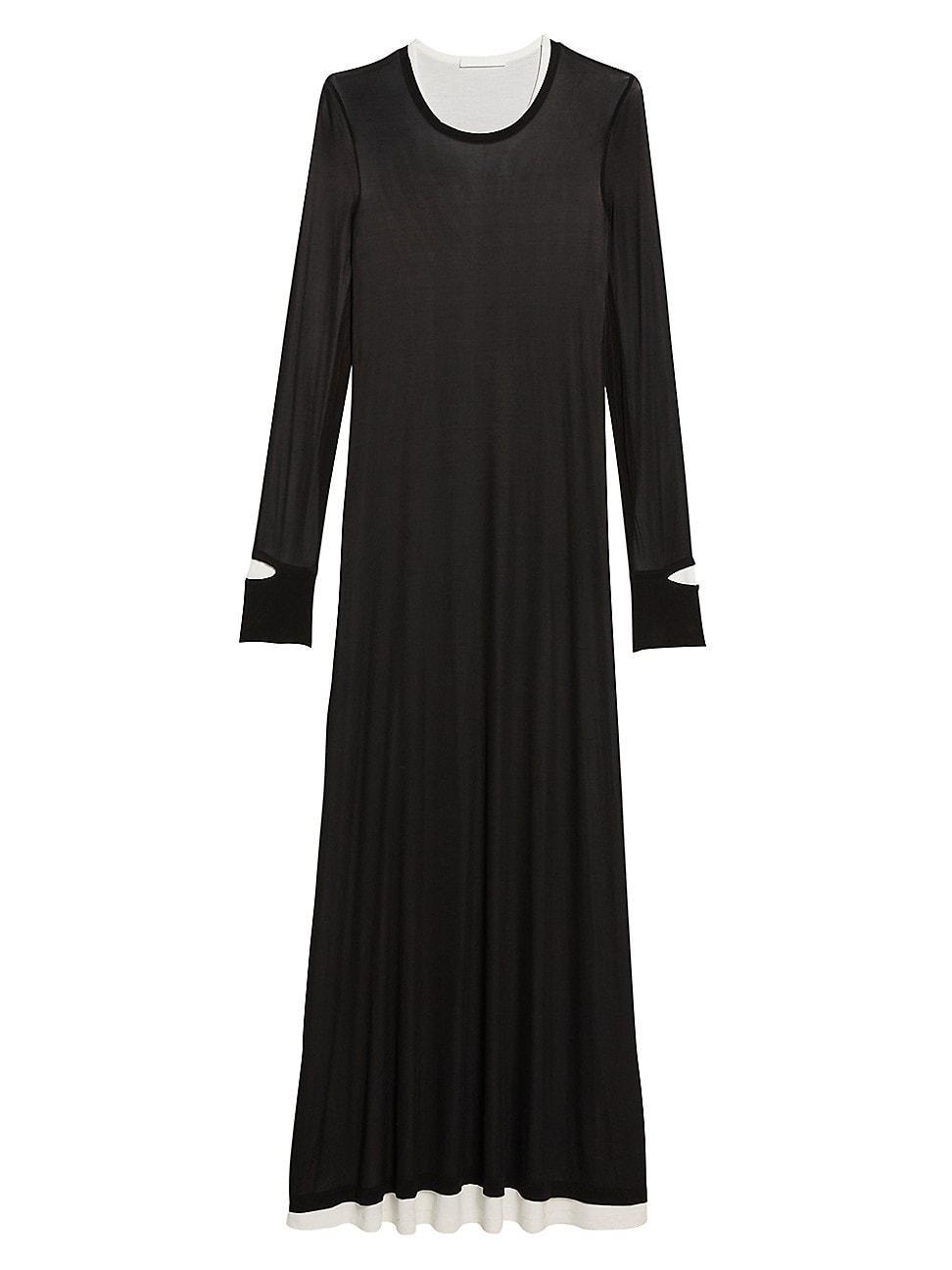 Womens Layered Long-Sleeve Maxi Dress Product Image