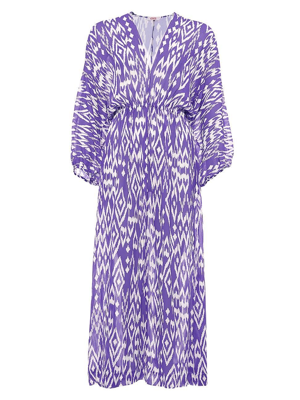 Womens Sky Ikat-Inspired Silk Maxi Dress Product Image