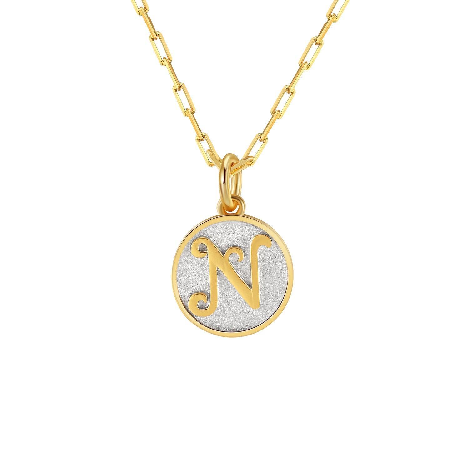 Dainty Fancy N Initial Pendant Necklace Product Image