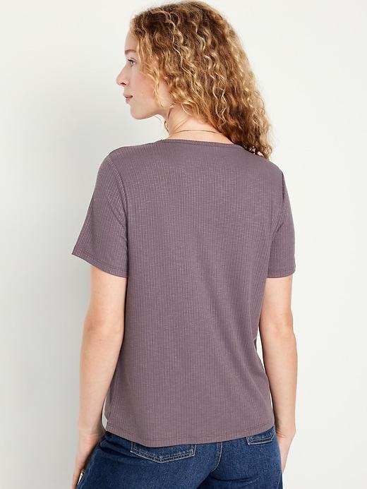 Luxe Ribbed Slub-Knit T-Shirt Product Image