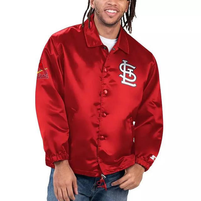 Mens Starter St. Louis Cardinals Option Route Satin Full-Snap Jacket Product Image