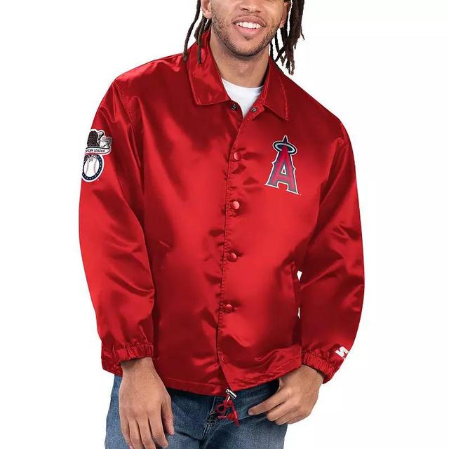 Mens Starter Los Angeles Angels Option Route Satin Full-Snap Jacket Product Image