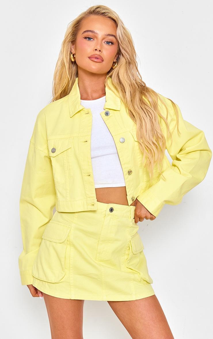 Lemon Cropped Denim Jacket Product Image