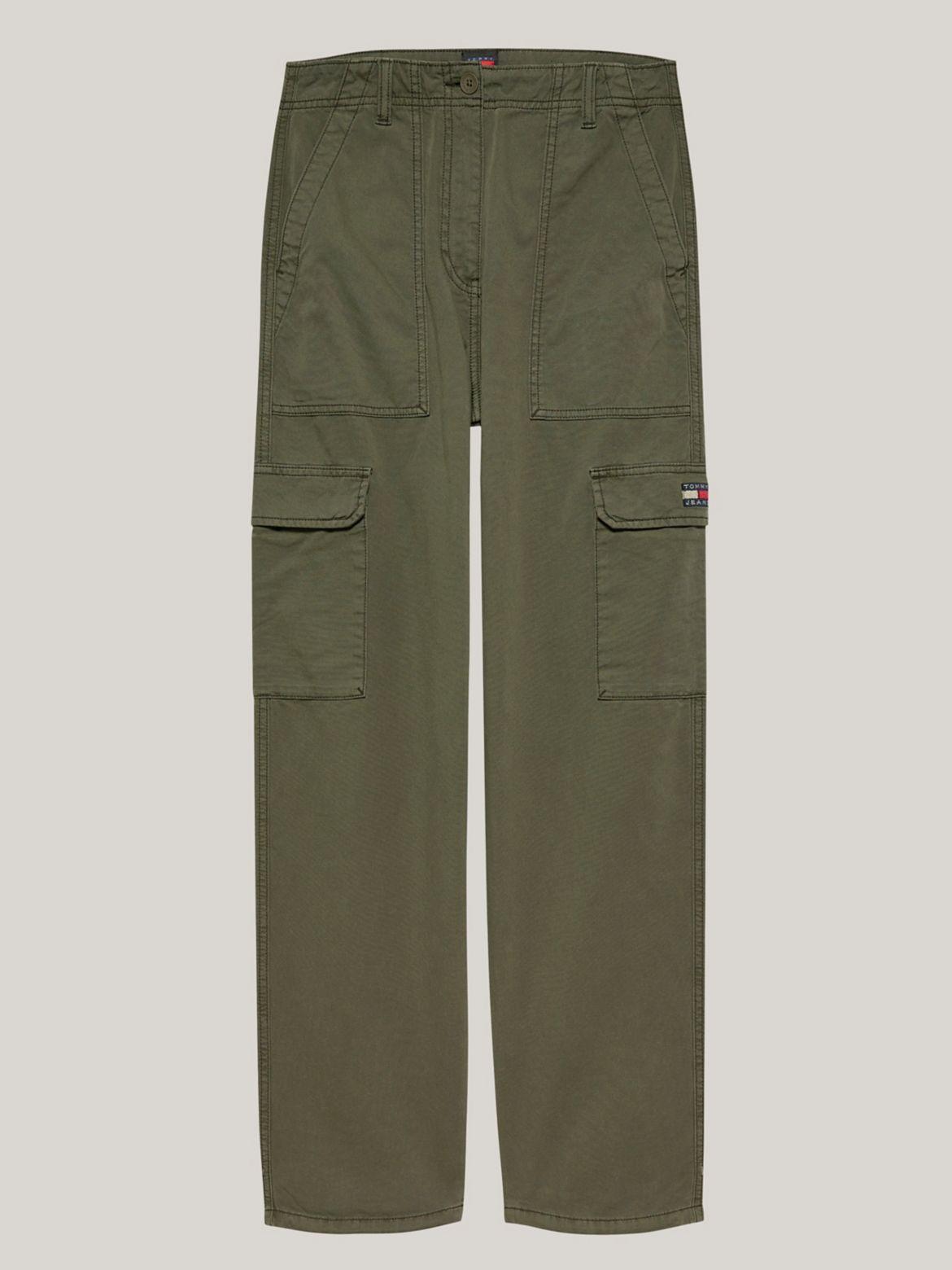 Tommy Hilfiger Women's High Rise Tapered Fit Cargo Pant - Green - 27W x 32L Product Image