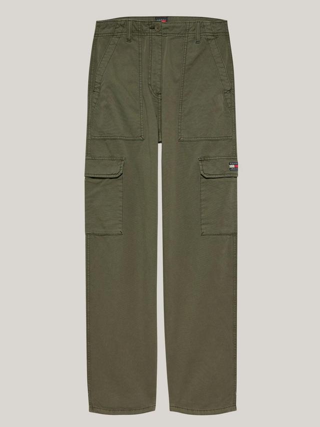 Tommy Hilfiger Women's High Rise Tapered Fit Cargo Pant - Green - 27W x 32L Product Image