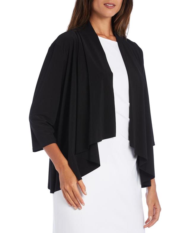 R&M Richards 3/4 Sleeve Knit Shrug, Large , Black Product Image