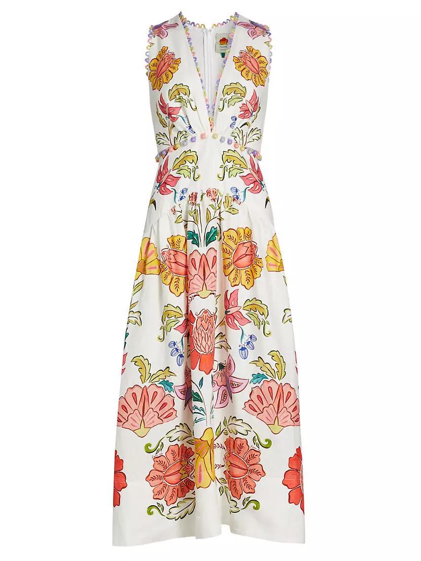 Floral Insects V-Neck Maxi Dress Product Image