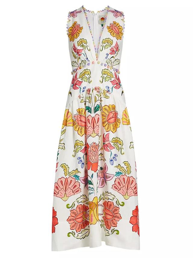 Floral Insects V-Neck Maxi Dress Product Image